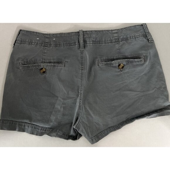American Eagle Super Stretch Shortie Shorts Size 10 Solid Gray Pockets Zipper - Picture 3 of 12